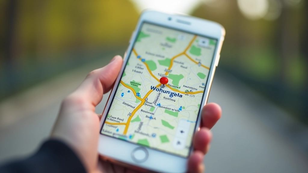 Išsamios žemėlapio dalies ekranas su maršrutais ir atstumo skalės, mobiliajame telefone